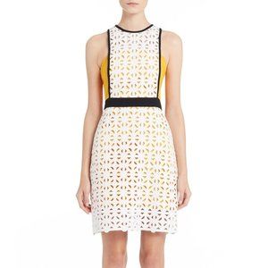 MSGM Geometric Cutout Cotton Macramé Dress